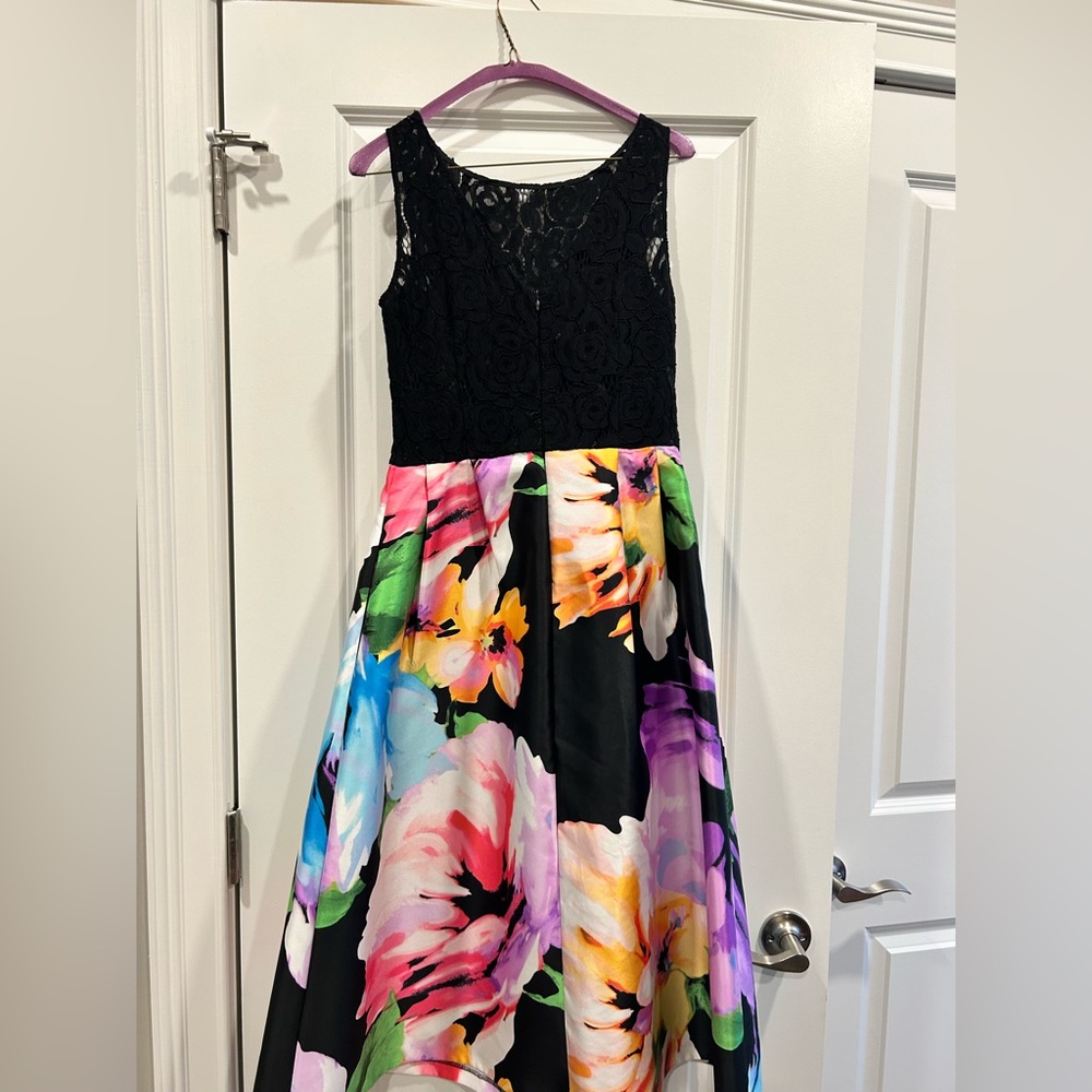 Ellen Tracy Floral Formal Dress w/lace top